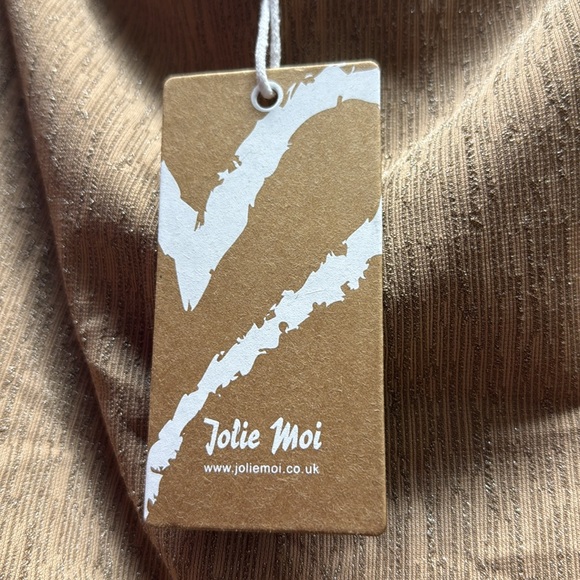 Elegant Tan Draped Women's Dress - Picture 8 of 8